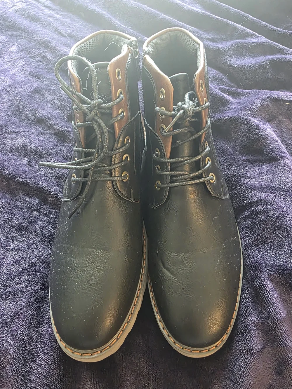 1905 Genuine Leather Lace-Up Boots – Men's Size 11 – Black/Brown